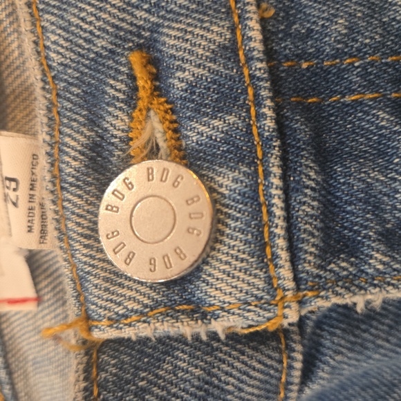 Urban Outfitters BDG Pearl Embellished Wide Leg High Rise Jeans Blue Size 29 - Picture 5 of 7